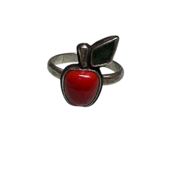 Jewelry - Sterling silver artisan Red Apple Ring